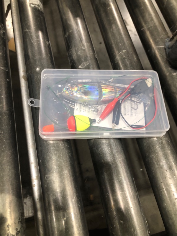 Photo 1 of Robotic Swimming Lure 5.1” Fishing Lure 4-Segement Multi Jointed Swimbait Electric Bait LED Light USB Rechargeable Robotic Lure for Bass Trout Pike Fishing Tackle (Color T620#)