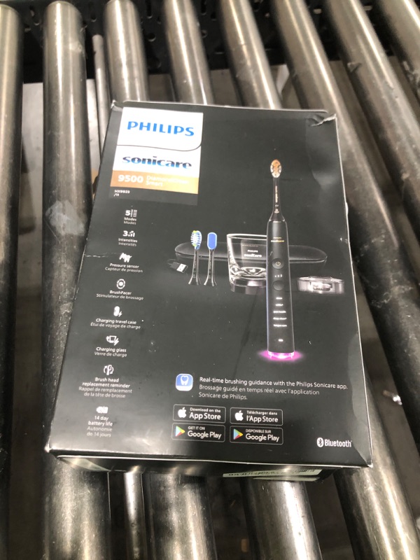 Photo 1 of Philips Sonicare DiamondClean Smart 9500 Electric Toothbrush, Sonic Toothbrush with App, Pressure Sensor, Brush Head Detection, 5 Brushing Modes and 3 Intensity Levels, Black, Model HX9923/11