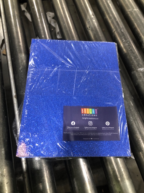 Photo 1 of Bright Creations 30 Sheets Royal Blue Glitter Cardstock Paper for DIY Crafts, Card Making, Invitations, Double-Sided, 300gsm (8.5 x 11 In) - Glitter Sheets
