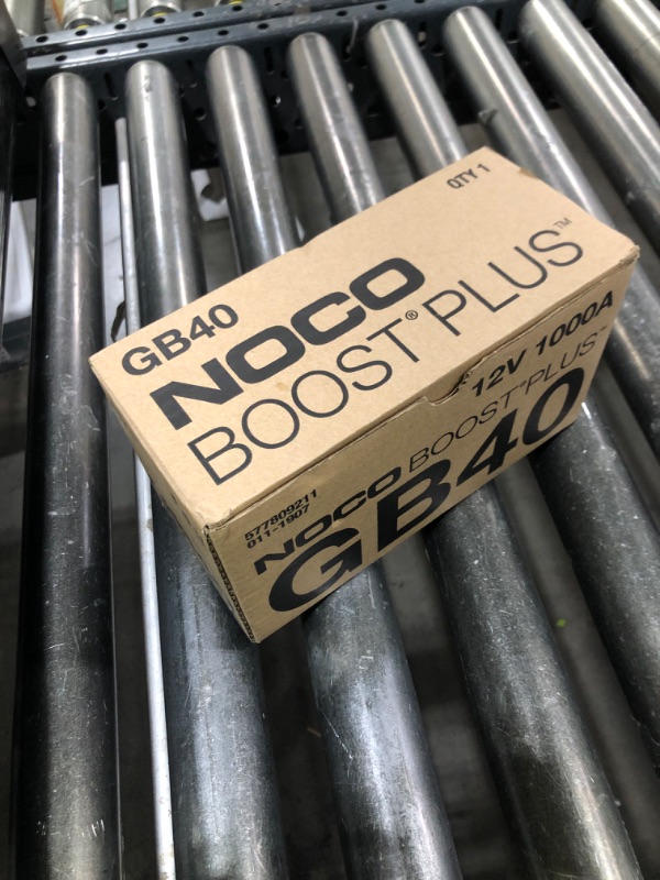 Photo 1 of NOCO Boost GB40: 1000A UltraSafe Jump Starter – 12V Lithium Battery Booster Pack, Portable Jump Box, Power Bank & Jumper Cables - for 6.0L Gas and 3.0L Diesel Engines