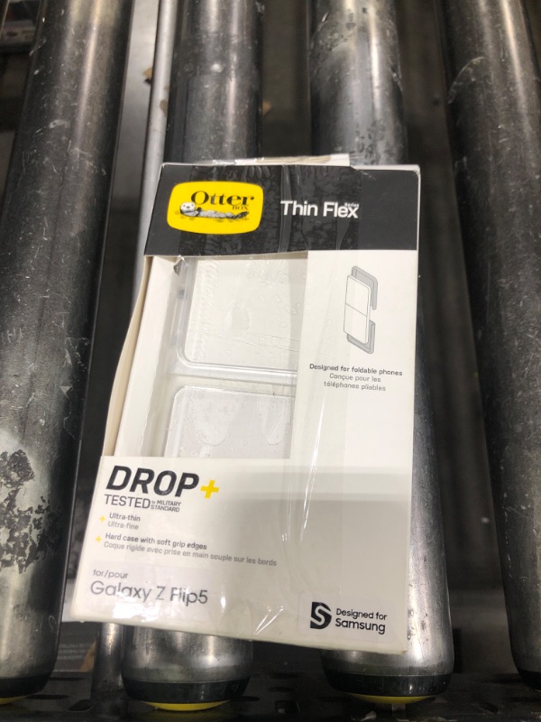 Photo 1 of OtterBox Galaxy Z Flip5 Thin Flex Series Case - Clear, Ultra-Slim, Hard Case with Soft Edges, 5G and Wireless Charging Compatible