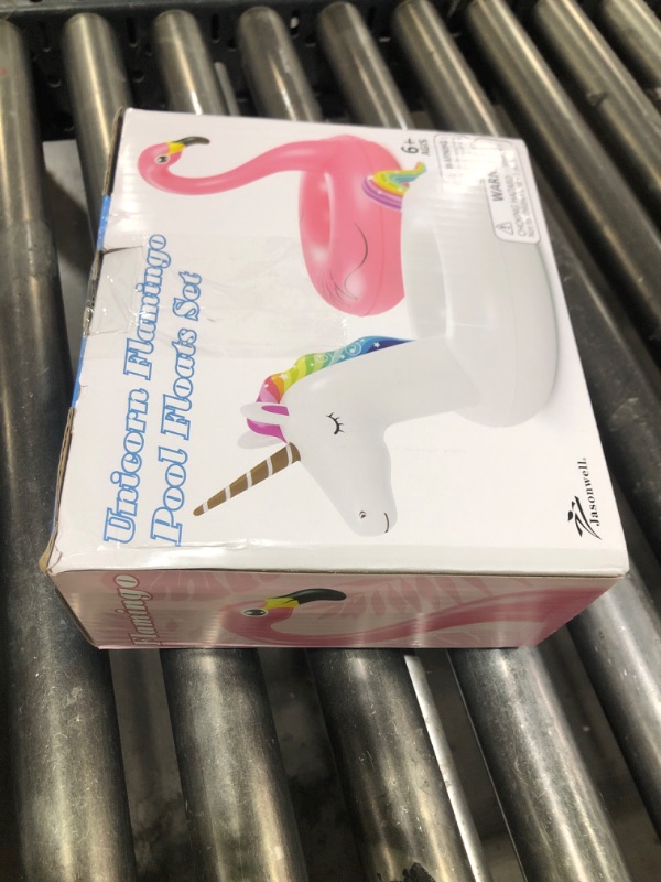 Photo 1 of Inflatable Unicorn Flamingo Pool Floats - Jasonwell 2 Pack Pool Floaties Inflatables Rafts for Swimming Pool Tubes for Floating Lake Beach Floaty Swim Rings Pool Party Toys for Adults Kids
