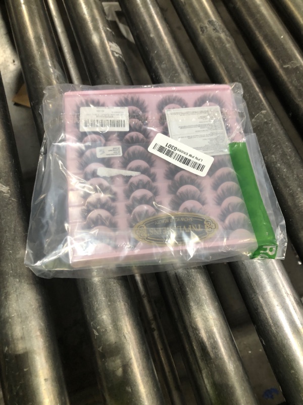 Photo 1 of 20 Pairs False Eyelashes Natural Faux Mink Lashes Wispy Cat Eye Lashes Fluffy 4 Styles 5D Volume Fake Eyelashes Pack by TNFVLONEINS