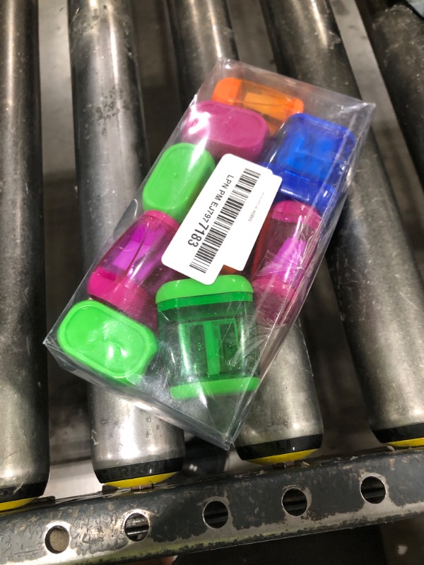 Photo 1 of 12 Pcs Manual Pencil Sharpener for School Office Home Pencil Sharpeners for Kids with Lid Colored Compact Dual Holes Portable Handheld Plastic Pencil Sharpener for Adults Students Class Home Office