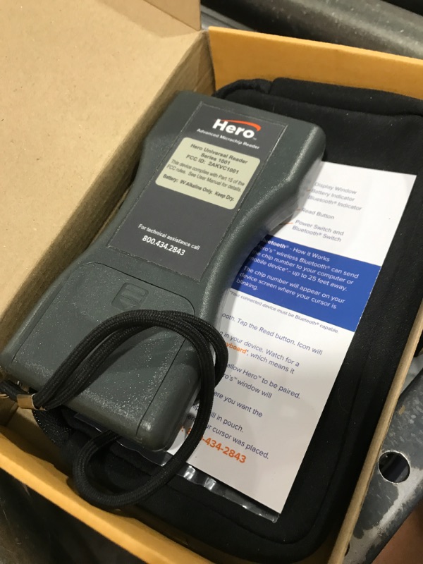 Photo 1 of Hero Pet Microchip Reader, Bluetooth, Includes Case and Test Chip