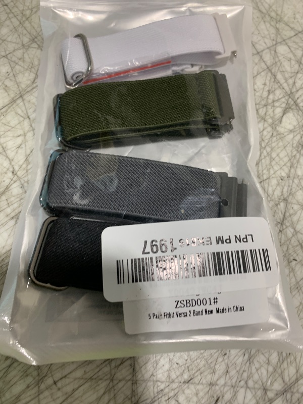 Photo 1 of Chinber 5 Pack Bands Compatible with Fitbit Versa 2 Bands, Soft Adjustable Nylon Sport Band for Fitbit Versa Smart Watch Women Men