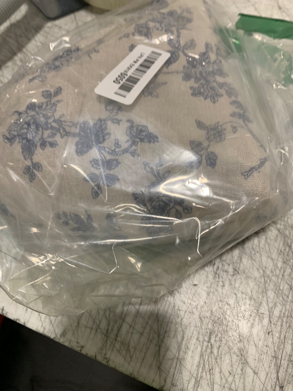 Photo 1 of Pastoral Round Tablecloth - 60 Inch Dia. - Beige Linen Table Cloth - Washable Table Cover with Dust-Proof Wrinkle Resistant for Restaurant, Picnic, Indoor and Outdoor Dining, Floral (Dark Blue)