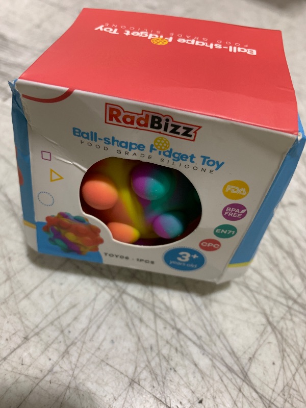 Photo 1 of RadBizz Push Pop Bubble Fidget Sensory Toy Ball - for Autism, Stress, Anxiety - Kids and Adults (Multicolor Ball)