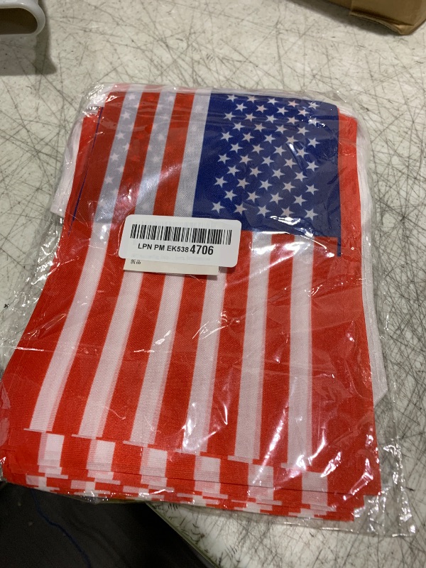 Photo 1 of 60PCS American flag, Independence Day Banner American Flag, 65Ft American flag Banner, Very Suitable for Outside Patriotic Events, Sports, Inside Outside Bars Decorations