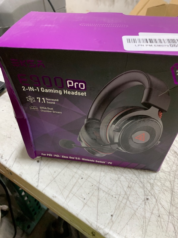 Photo 1 of EKSA E900 Pro USB Gaming Headset for PC - Computer Headset with Detachable Noise Cancelling Mic, 7.1 Surround Sound, 50MM Driver - Headphones with Microphone for PS4/PS5, Xbox One, Laptop, Office