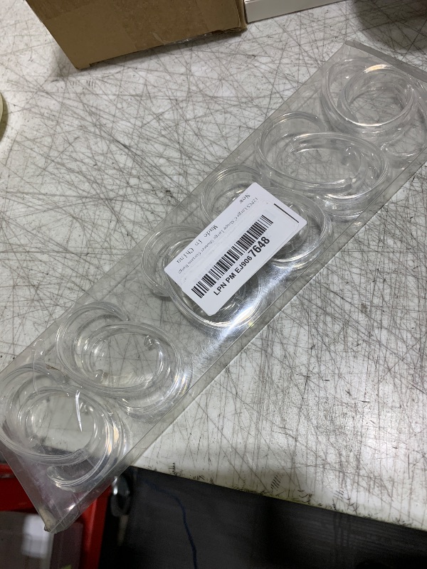 Photo 1 of Resze C-Shape Clear Shower Curtain Hooks for Shower Curtain, 12PCS Plastic Smooth Sliding Anti-Drop Shower Curtain Rings, Rust Resistant Decorative Shower Curtain Hooks for Bathroom,Kitchen,Bedroom