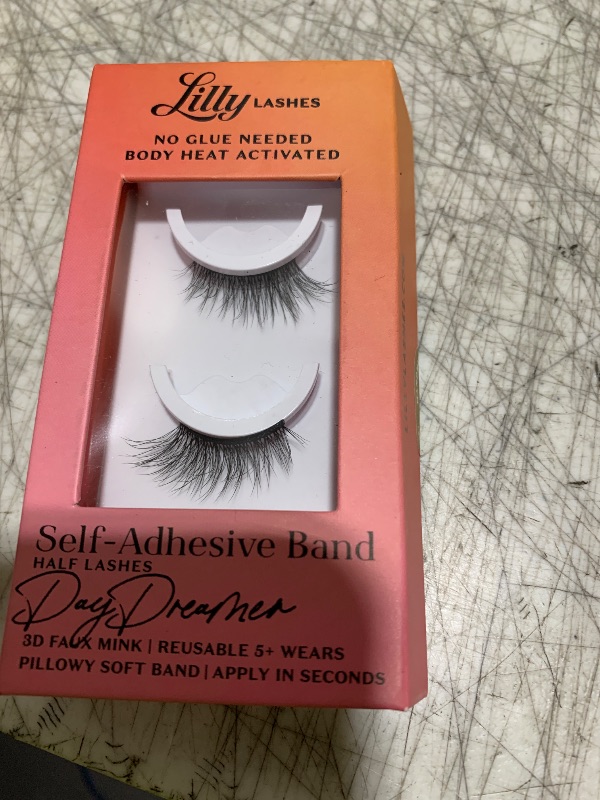 Photo 1 of Lilly Lashes Self Adhesive Eyelashes (Half Lashes), No Lash Glue Needed, Body Heat Activated Press on Lashes, Reusable Self Adhesive Eyelashes Up to 5x, Easy to Apply & Remove (DayDreamer)
