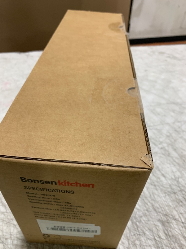 Photo 1 of [Updated 2025] Bonsenkitchen Vacuum Sealer Machine + 40 Vacuum Bags, Fast-Compact/Multi-Functional Food Vacuum Sealer with External Vacuum System, Silver
