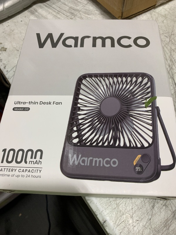 Photo 1 of Warmco 10000mAh Portable Travel Fan 7-inch, [10-24H Runtime] Ultra-thin Digital Display Mini Desk Battery Operated Fan for Bedroom, Camping, Cruise Essentials 2025