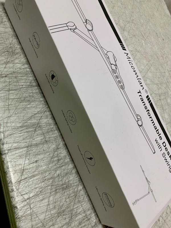 Photo 1 of Micomlan Led Desk Lamp for Home Office, White Architect Desk Lamp with Clamp for Crafting, 24W Bright Rotatable Led Table Light Stepless Dimming Tempering Wide Computer Light with Atmosphere Lighting
