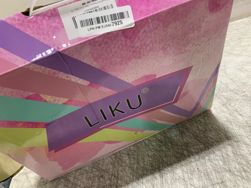 Photo 1 of LIKU Quad Roller Skates for Girl and Women with All Wheel Light Up,Indoor/Outdoor Lace-Up Fun Illuminating Roller Skate for Kid (Shiny, 1-2)