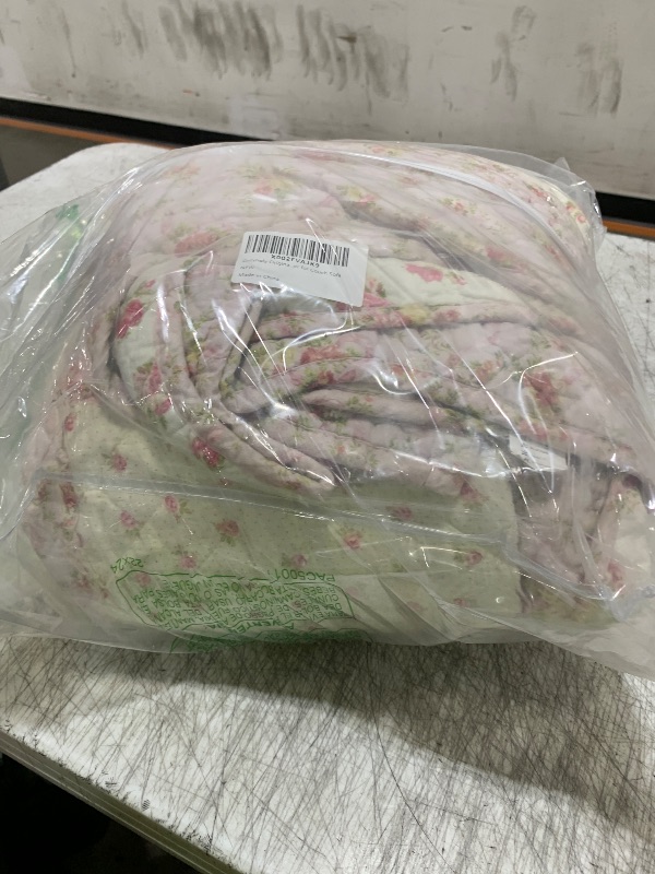 Photo 1 of Cozyholy Original 100% Cotton Patchwork Quilt Full Queen Size Pink Floral Bedspread Coverlet Reversible Vintage Shabby Chic Quilted Throw Blanket Bed Quilt Cover for Couch Sofa
