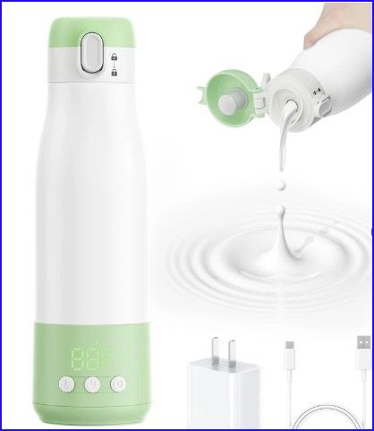 Photo 1 of Barchrons Portable Bottle Warmer for Travel, 9000mAh Baby Bottle Warmer for Breastmilk with Timer & Accurate Temperature Control, Milk Warmer for Baby On-The-Go Rapid Heating Mothers Day Gifts for Mom