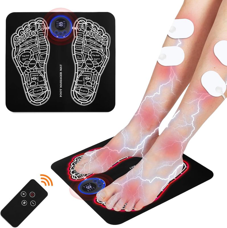 Photo 1 of EMS Foot Massage Mat for Muscle Relaxation,Foot Massager Pad with Remote Control,TENS (Mode:KTR-2492)