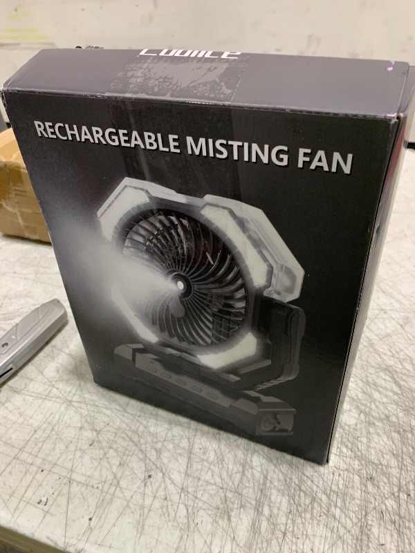 Photo 1 of Misting Fan Portable with 250ml Water Tank, 24000mAh Rechargeable Cooling Fans for Outside, Outdoor Water Misters with 2 Mist Modes, Remote Control Camping Fan with Timer for Beach, Patios, Tents