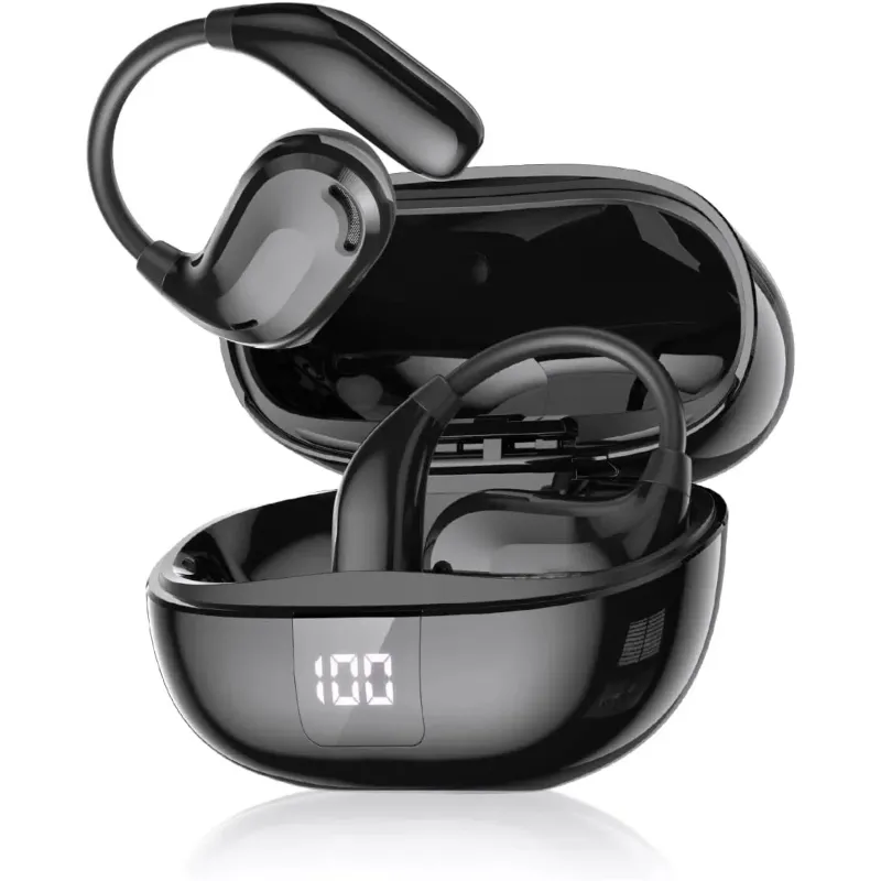 Photo 1 of XT66PRO AI Real-Time Translation Earbuds Wireless Bluetooth 135-Language Open-Ear Design for Travel Business Learning-Black