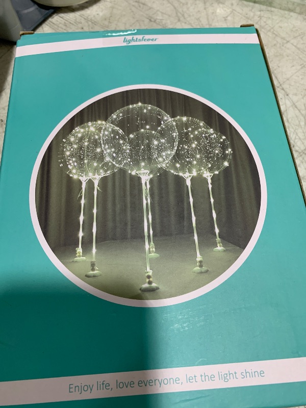 Photo 1 of Lightsfever warm white 6pc LED Light up Balloon with sticks, stands and batteries, Table top centerpieces for party, Thanks giving, no helium required DIY Kit (warm white)