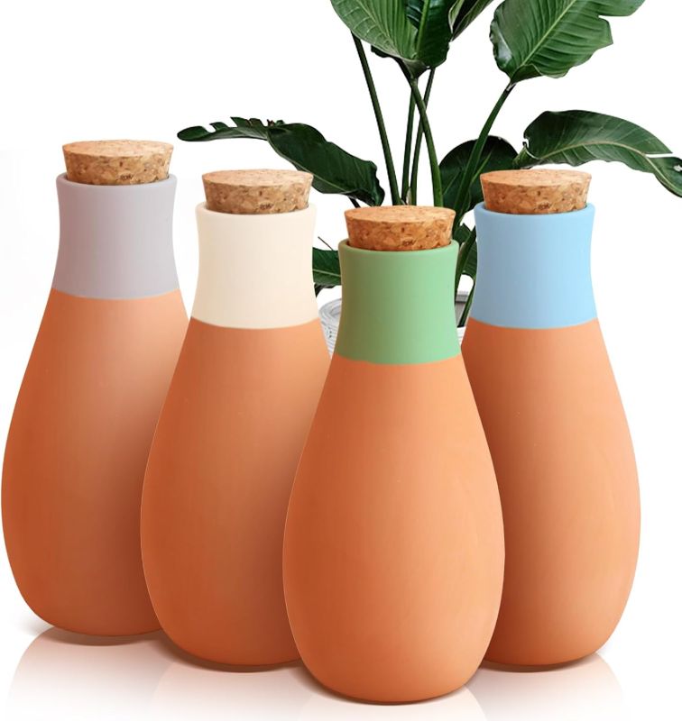 Photo 1 of 4PCS Terracotta Watering Spikes, Ollas Self Watering Globes, Slow Release Self Watering Planter Insert, Plant Watering Globes for Indoor and Outdoor Plants