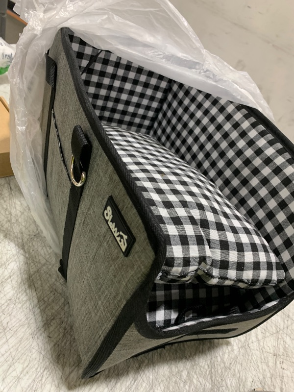 Photo 1 of  Large Dog Car Seat Pet Center Console (Width >9in) Seat Puppy Cat Travel Portable Booster Anti-Slip Dog Car Bed Carseat Machine Washable Gray