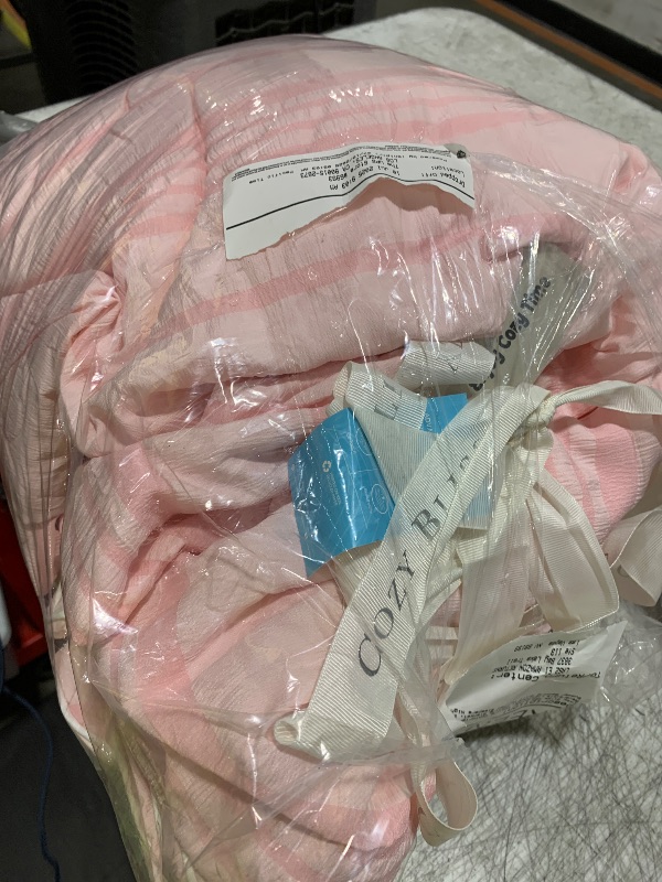 Photo 1 of Cozy Bliss Seersucker Cooling Comforter Queen Size, Q-Max 0.45 Reversible Lightweight Cooling Blanket, Breathable Silk Smooth Summer Bedding Quilt for Hot Sleepers Night Sweats Pink