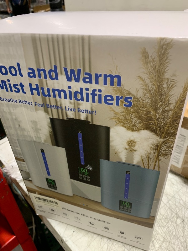 Photo 1 of 6L Humidifiers for Bedroom Large Room Home, Cool and Warm Humidifier for Plants Mist Top Fill Desk Humidifier Essential Oil Diffuser, Quiet Humidifiers with Adjustable Mist,360°Nozzle-Midnight Black