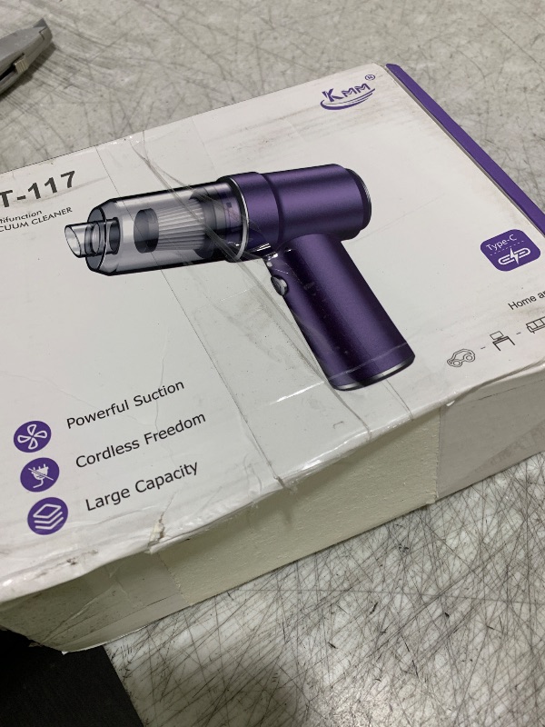 Photo 1 of KMM Handheld Car Vacuum Cleaner, 11000PA Vacuum Cleaner & Air Duster, 120W High Power Vacuum Portable Cordless, Hand Held Vacuum Rechargeable with Multi-Nozzles & LED Light for Home, Car, Office
