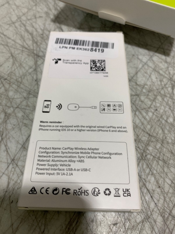 Photo 1 of Vevavi Wireless CarPlay Adapter 2025 Upgraded, Converts Factory Wired CarPlay to Wireless, Plug and Play Car Play Wireless Adapter, Compatible with iPhone Multi-User Seamless Connection