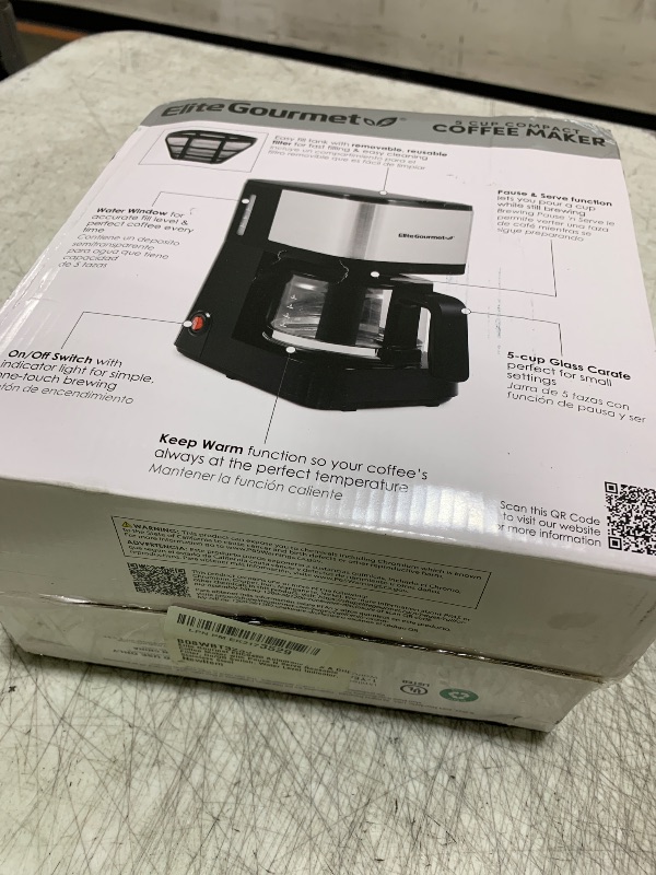 Photo 1 of Elite Gourmet EHC9420 Automatic 5-Cup Brew & Drip Coffee Maker with Pause N Serve Reusable Filter, On/Off Switch, Water Level Indicator