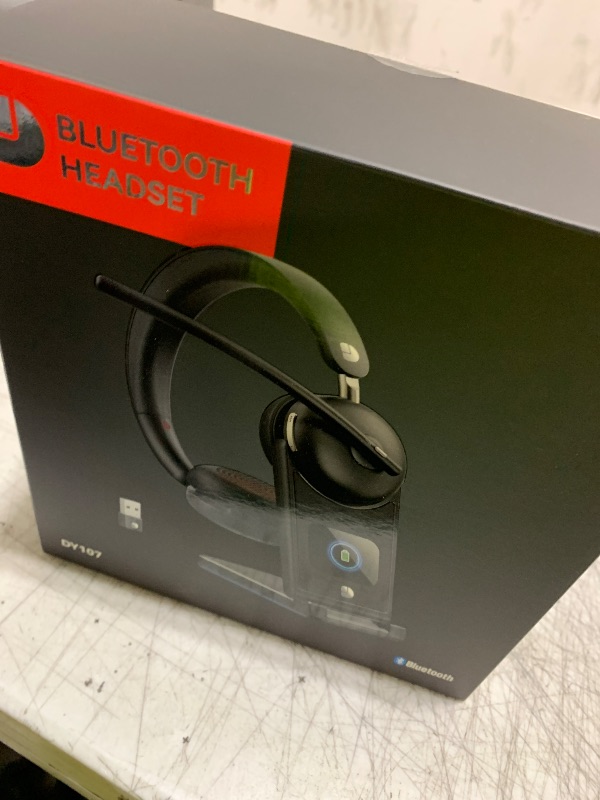 Photo 1 of Dytole Wireless Headset with Mic for Work-Bluetooth 5.3 Headset with Noise Cancelling, Wireless Headsets with 65Hrs Battery & 10Min Fast Charge, Smart Dock with Digital Display for PC/Computer/Teams