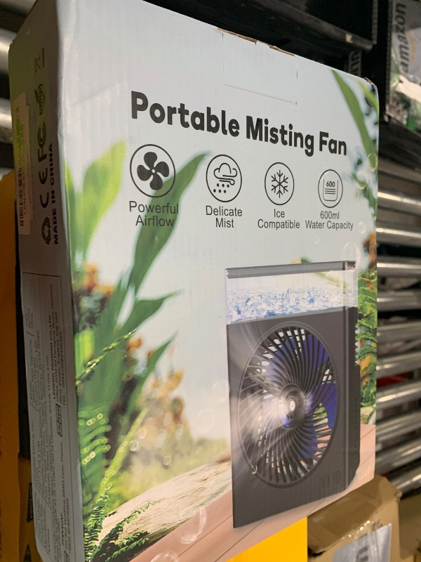 Photo 1 of JINLICTE Portable Misting Fan, 8000mAh 8-Inch Rechargeable Water Cooling Mist Fan with 600mL Water Tank, Quiet USB Battery Powered, Perfect for Camping Home Outside Office Travel