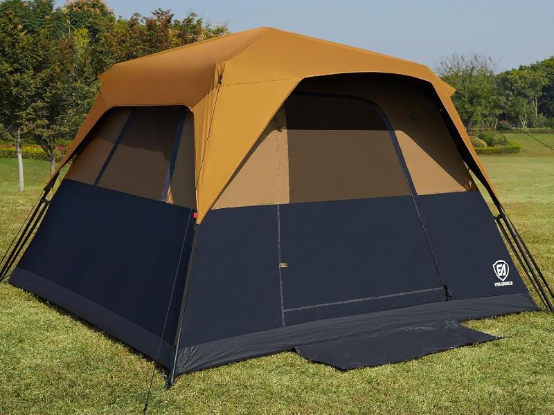 Photo 1 of EVER ADVANCED 6 Person Blackout Camping Tent Instant Cabin Tents for Family with Rainfly, 60s Easy Setup, Water-Resistant
