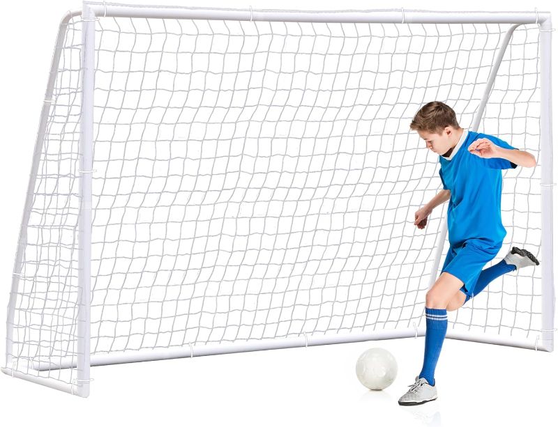 Photo 1 of ZENY Portable Soccer Goal for Backyard,12x6 / 10x6.5 / 8x5 ft Kids Adults Soccer Net and Frame for Home Backyard Practice Training Goals, Soccer Training Equipment