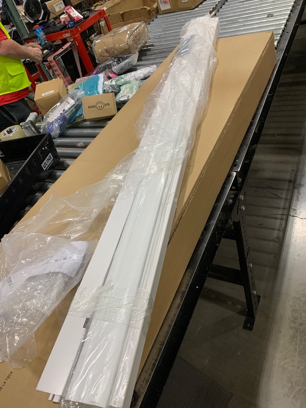Photo 1 of Eclipse 2in. Faux Wood Blinds, 64.5"W x 48"L in White - Cordless Window Blinds, Certified Safe for Children & Pets, Light Filtering, Wand Tilt and Smooth Easy Operation, Window Shades for Home