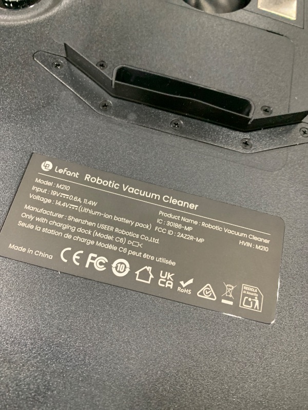 Photo 1 of Lefant Robot Vacuum Cleaner, Strong Suction, 120 Mins Runtime, Slim, Low Noise, Automatic Self-Charging, Wi-Fi/App/Alexa Control, Ideal for Pet Hair Hard Floor and Daily Cleaning, M210