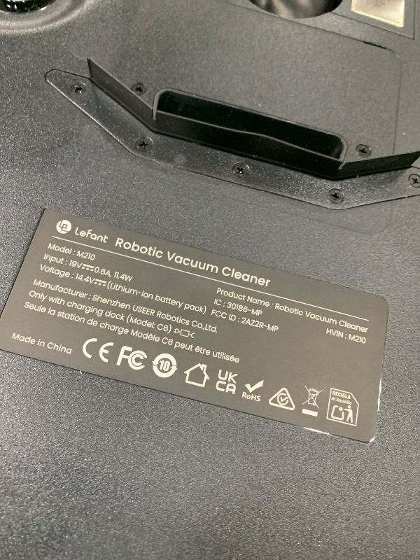 Photo 1 of Lefant Robot Vacuum Cleaner, Strong Suction, 120 Mins Runtime, Slim, Low Noise, Automatic Self-Charging, Wi-Fi/App/Alexa Control, Ideal for Pet Hair Hard Floor and Daily Cleaning, M210