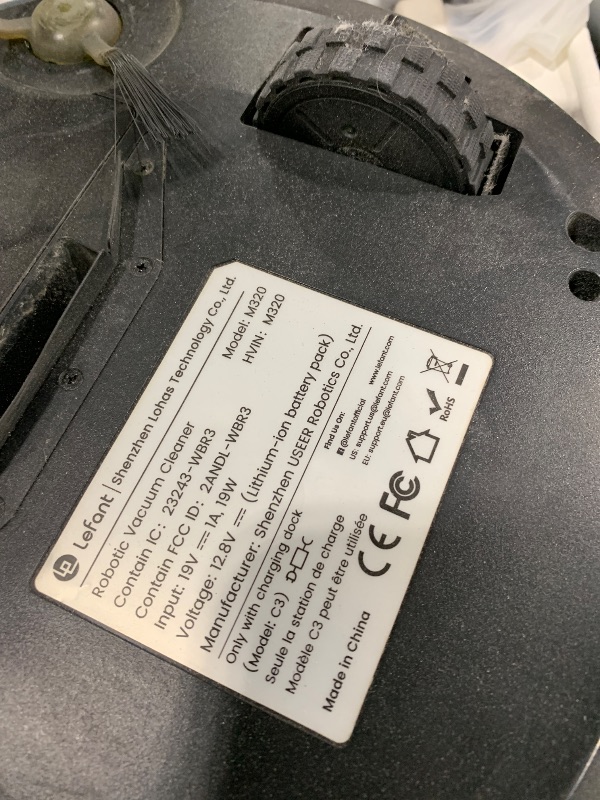 Photo 1 of Lefant M320 Robot Vacuum Cleaner, Carpet Detection, 6,000 Pa Suction, Low Noise, 800ml Visible Dustbin, 210 Mins Runtime, Self-Charging, Works with Alexa, Ideal for Hard Floor, Pet Hair, Black