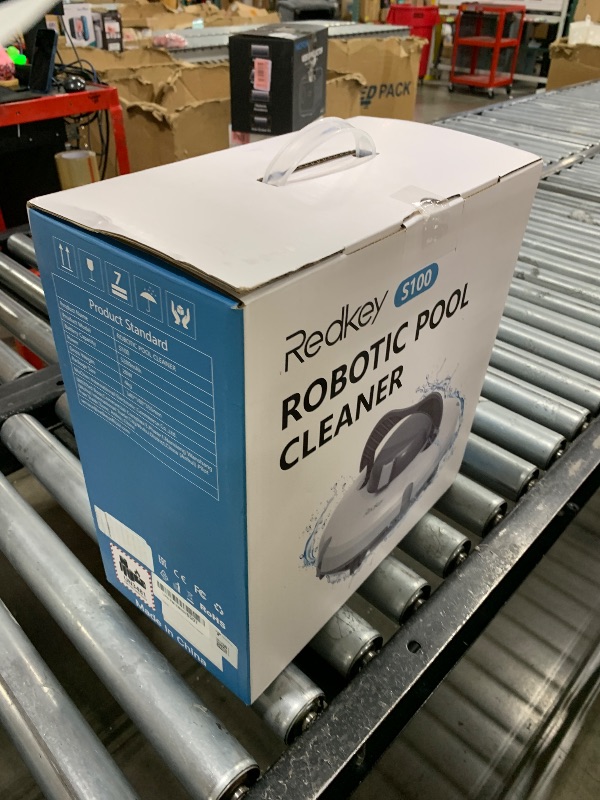 Photo 1 of Redkey S100 Cordless Robot Pool Cleaner, Last 130Min, 18° Slope Angle, Automatic Pool Vacuum for Above Ground Pools, Self-Parking Pool Cleaner with Filter Basket, Pool Robot Up to 1100 sq.ft