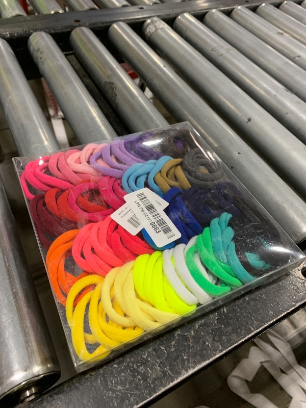 Photo 1 of CÉLLOT 100PCS Elastic Hair Ties, 4cm Diameter Seamless Nylon Bands, Normal Ponytail Holders for Women & Children