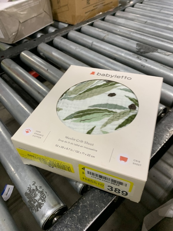 Photo 1 of Babyletto 100% Organic Cotton Crib Sheet, GOTS-Certified, Fitted 360°, Ultra-Soft and Breathable Muslin - Olive Branches