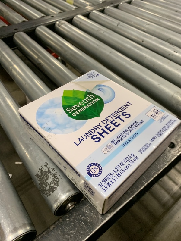 Photo 1 of Seventh Generation Laundry Detergent Sheets 32ct Free & Clear Removes Tough Stains Safer for your family
