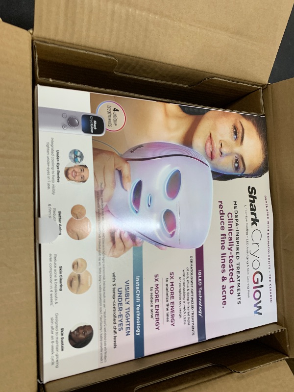Photo 1 of Shark CryoGlow LED Face Mask (FSA/HSA Eligible*) with Under-Eye Cooling, Anti-Ageing & Blemish Repair, Red & Blue LED, Infrared Light Therapy, USB-C, Remote Control, Storage Bag, Lilac Chill, FW312PL