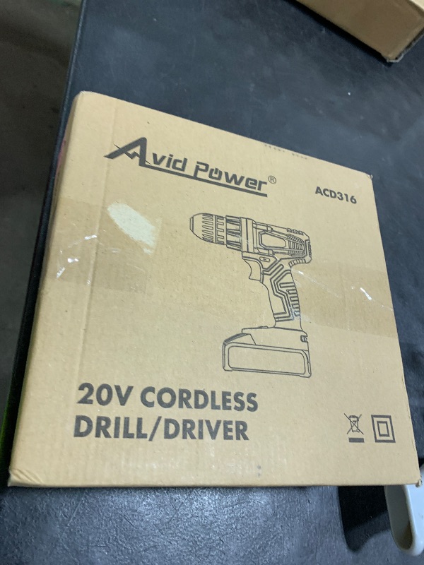 Photo 1 of AVID POWER 20V MAX Lithium lon Cordless Drill Set, Power Drill Kit with Battery and Charger, 3/8-Inch Keyless Chuck, Variable Speed, 16 Position and 22pcs Drill Bits (Red)