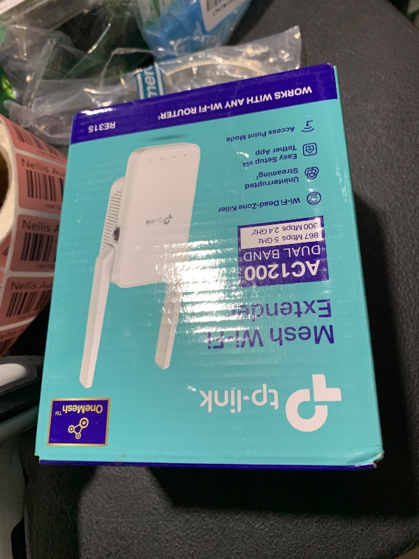 Photo 1 of TP-Link AC1200 WiFi Extender, 2025 Wirecutter Best WiFi Extender, 1.2Gbps home signal booster, Dual Band 5GHz/2.4GHz, Up to 1600 Sq.ft and 32 Devices, EasyMesh Compatible, One Ethernet Port (RE315)