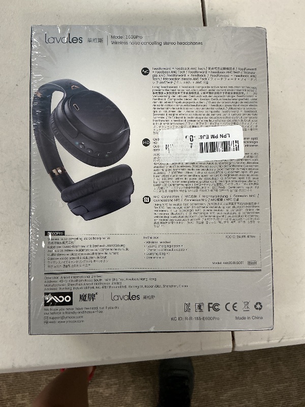 Photo 1 of Lavales E600Pro Over Ear Headphones Hybrid Active Noise Cancelling, Wireless Bluetooth Headphones, aptX HD & Low Latency, Hi-Res Audio, Deep Bass, 68H Playtime - Black