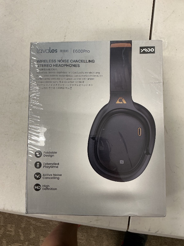 Photo 1 of Lavales E600Pro Over Ear Headphones Hybrid Active Noise Cancelling, Wireless Bluetooth Headphones, aptX HD & Low Latency, Hi-Res Audio, Deep Bass, 68H Playtime - Black